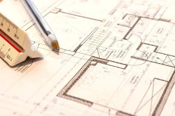 Image of architect Calne drawings